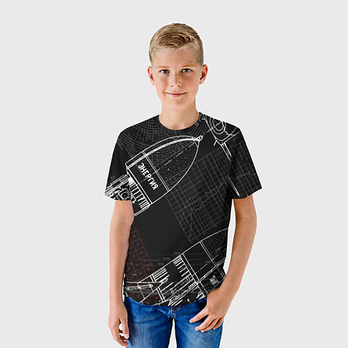 Детская футболка Чертеж ракеты / 3D-принт – фото 3