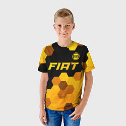 Футболка детская Fiat - gold gradient: символ сверху, цвет: 3D-принт — фото 2