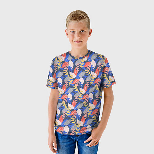 Детская футболка Яркие листики / 3D-принт – фото 3