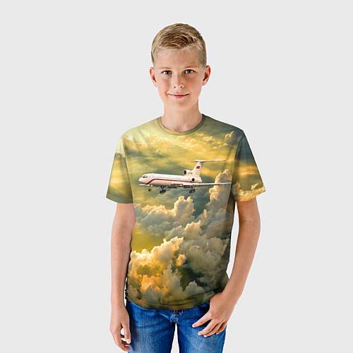 Детская футболка Ту-154 Полет в закате / 3D-принт – фото 3