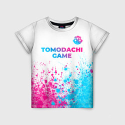 Футболка детская Tomodachi Game neon gradient style: символ сверху, цвет: 3D-принт