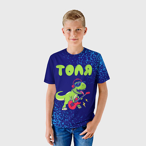 Детская футболка Толя рокозавр / 3D-принт – фото 3