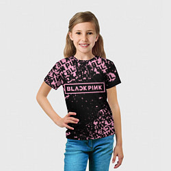 Футболка детская Блэкпинк - потертости, цвет: 3D-принт — фото 2