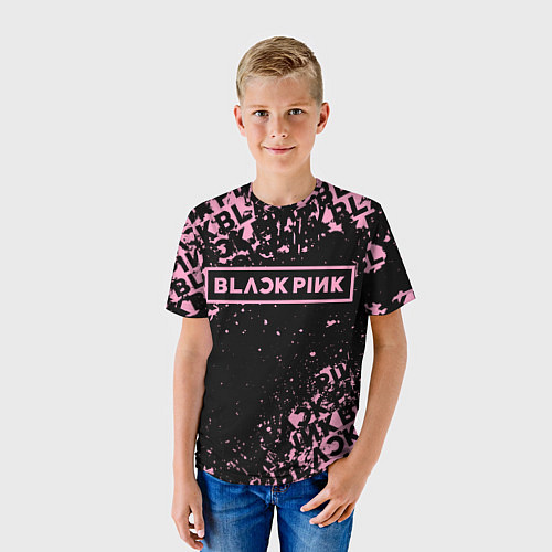 Детская футболка Блэкпинк - потертости / 3D-принт – фото 3
