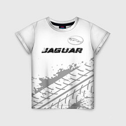Футболка детская Jaguar speed на светлом фоне со следами шин: симво, цвет: 3D-принт