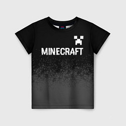 Футболка детская Minecraft glitch на темном фоне: символ сверху, цвет: 3D-принт