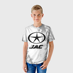 Футболка детская JAC speed на светлом фоне со следами шин, цвет: 3D-принт — фото 2