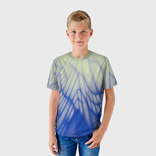 Детская футболка Лучи - неоновый синий - Хуф и Ся / 3D-принт – фото 3
