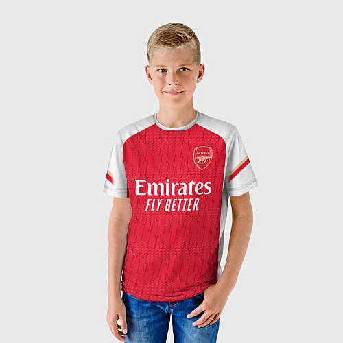 Детская футболка Букайо Сака Арсенал форма 2324 домашняя / 3D-принт – фото 3