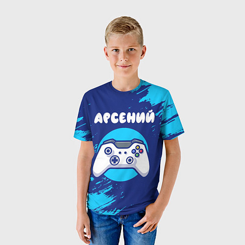 Детская футболка Арсений геймер / 3D-принт – фото 3