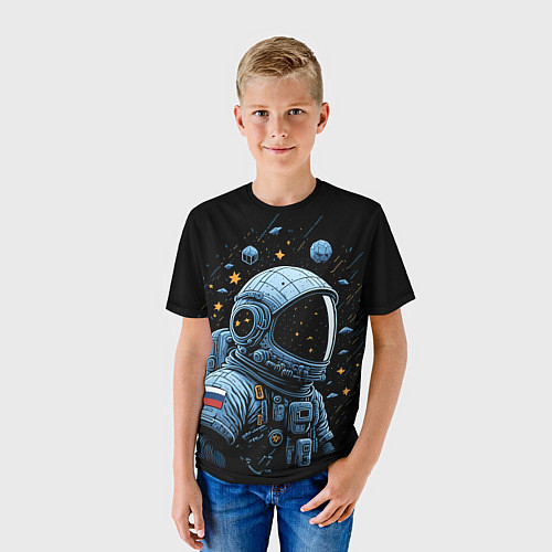 Детская футболка Русский космонавт / 3D-принт – фото 3