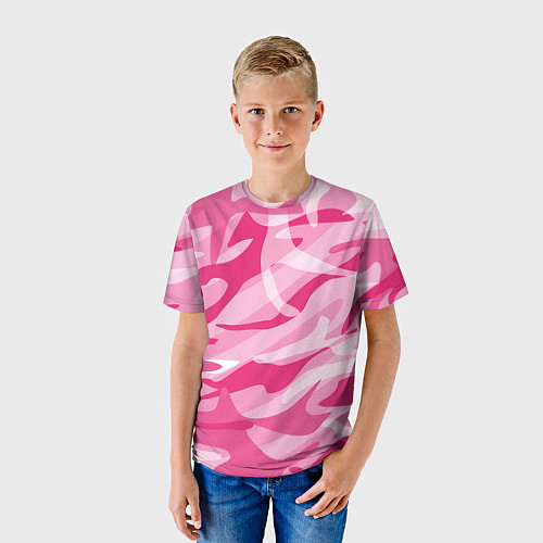 Детская футболка Камуфляж в розовом / 3D-принт – фото 3