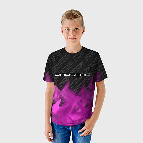 Детская футболка Porsche pro racing: символ сверху / 3D-принт – фото 3