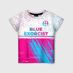 Футболка детская Blue Exorcist neon gradient style: символ сверху, цвет: 3D-принт
