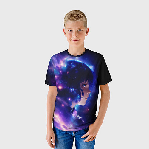 Детская футболка Космическая женщина / 3D-принт – фото 3