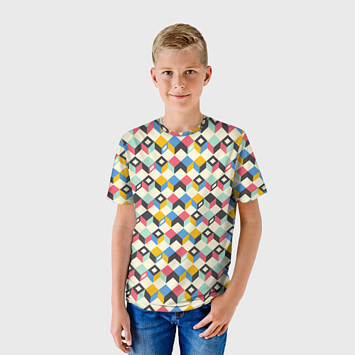 Детская футболка Абстракция из цветных кубиков / 3D-принт – фото 3