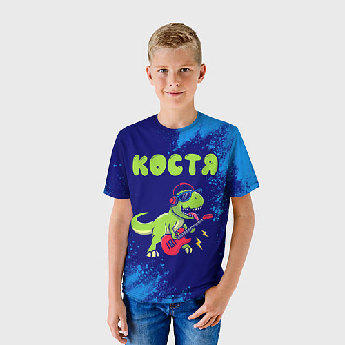 Детская футболка Костя рокозавр / 3D-принт – фото 3
