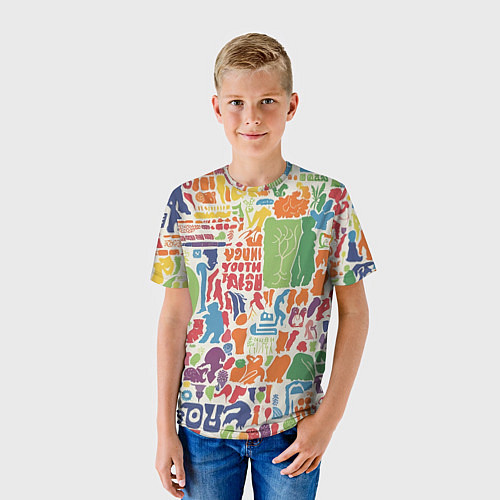 Детская футболка Красочные каракули / 3D-принт – фото 3