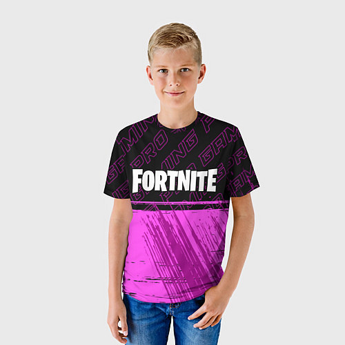 Детская футболка Fortnite pro gaming: символ сверху / 3D-принт – фото 3