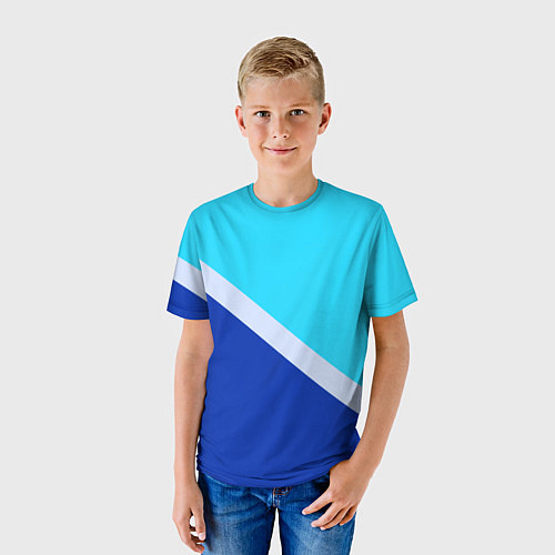 Детская футболка Двуцветный голубой / 3D-принт – фото 3