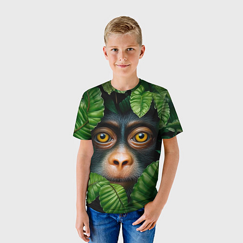 Детская футболка Черная обезьянка / 3D-принт – фото 3