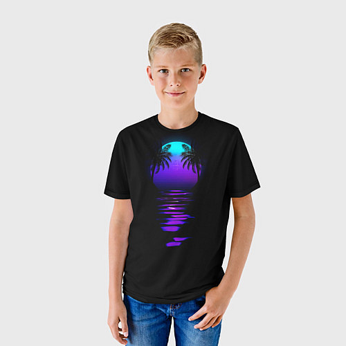 Детская футболка Луна SynthWave / 3D-принт – фото 3