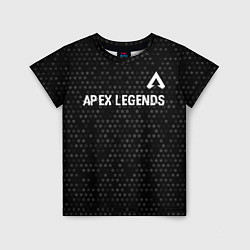 Футболка детская Apex Legends glitch на темном фоне: символ сверху, цвет: 3D-принт