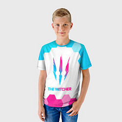 Футболка детская The Witcher neon gradient style, цвет: 3D-принт — фото 2