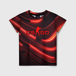 Футболка детская CS GO red neon, цвет: 3D-принт