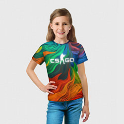 Футболка детская Cs Go Logo Color, цвет: 3D-принт — фото 2