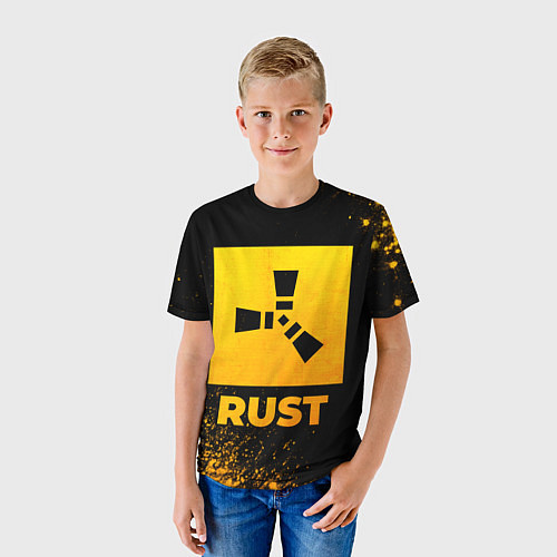 Детская футболка Rust - gold gradient / 3D-принт – фото 3