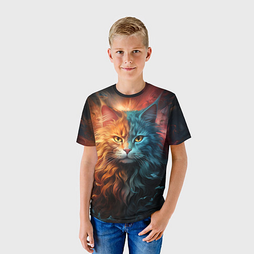 Детская футболка Сердитый котик / 3D-принт – фото 3