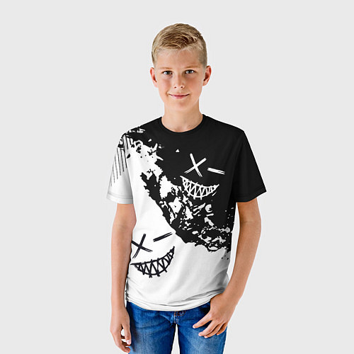 Детская футболка Smile - black and white / 3D-принт – фото 3