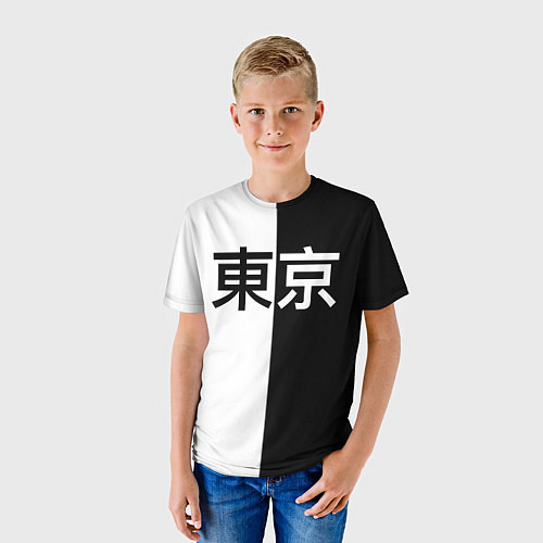Детская футболка Tokyo - Иероглифы / 3D-принт – фото 3