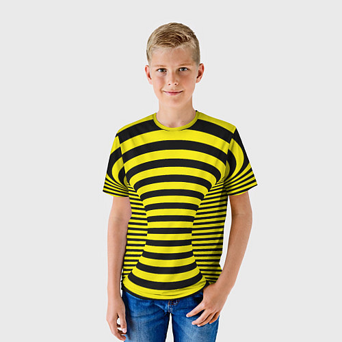 Детская футболка Осиная талия - полосатая иллюзия / 3D-принт – фото 3