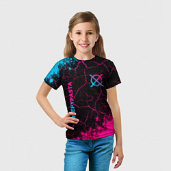 Футболка детская CreepyPasta - neon gradient: надпись, символ, цвет: 3D-принт — фото 2