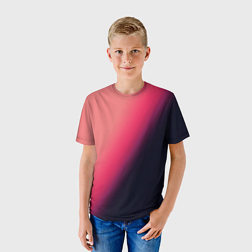 Детская футболка Градиент темно-розовый / 3D-принт – фото 3