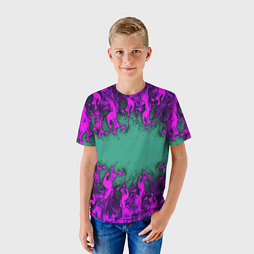 Детская футболка Фиолетовое пламя / 3D-принт – фото 3
