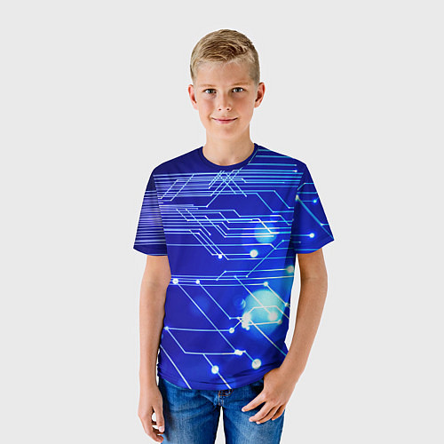 Детская футболка Потоковые линии / 3D-принт – фото 3