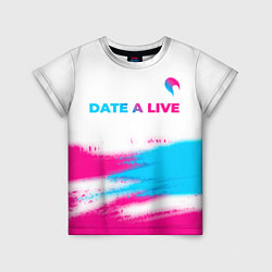 Футболка детская Date A Live neon gradient style: символ сверху, цвет: 3D-принт