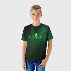 Футболка детская CSGO green logo, цвет: 3D-принт — фото 2