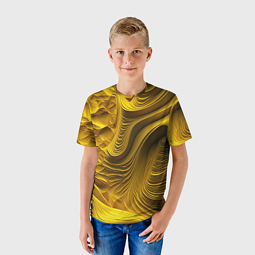 Детская футболка Объемная желтая текстура / 3D-принт – фото 3