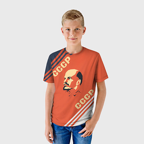 Детская футболка Ленин на красном фоне / 3D-принт – фото 3