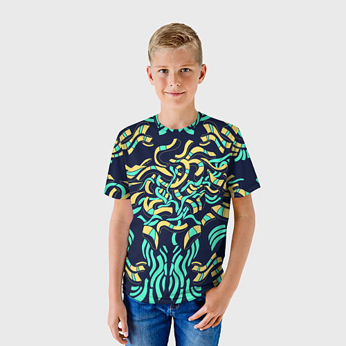Детская футболка Киберпанк переплетения / 3D-принт – фото 3