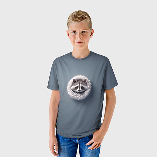 Детская футболка Мордочка маленького енота / 3D-принт – фото 3