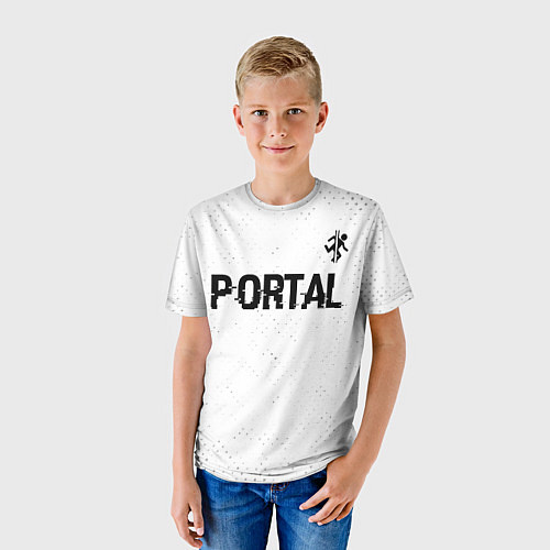 Детская футболка Portal glitch на светлом фоне: символ сверху / 3D-принт – фото 3