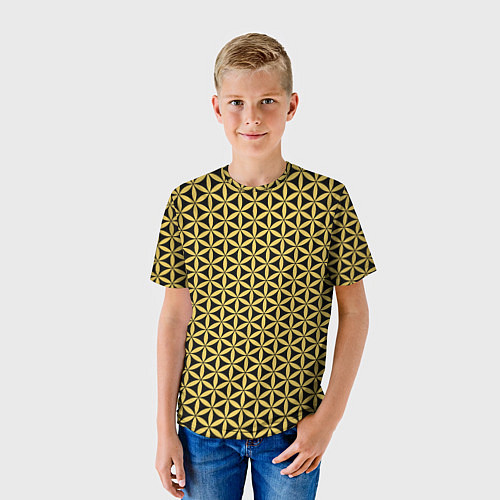 Детская футболка Цветок Жизни - Золото / 3D-принт – фото 3