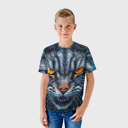 Детская футболка Angry cat / 3D-принт – фото 3