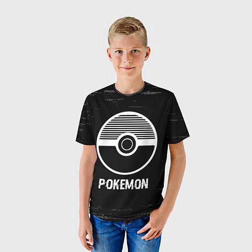 Детская футболка Pokemon glitch на темном фоне / 3D-принт – фото 3