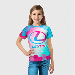 Футболка детская Lexus neon gradient style, цвет: 3D-принт — фото 2